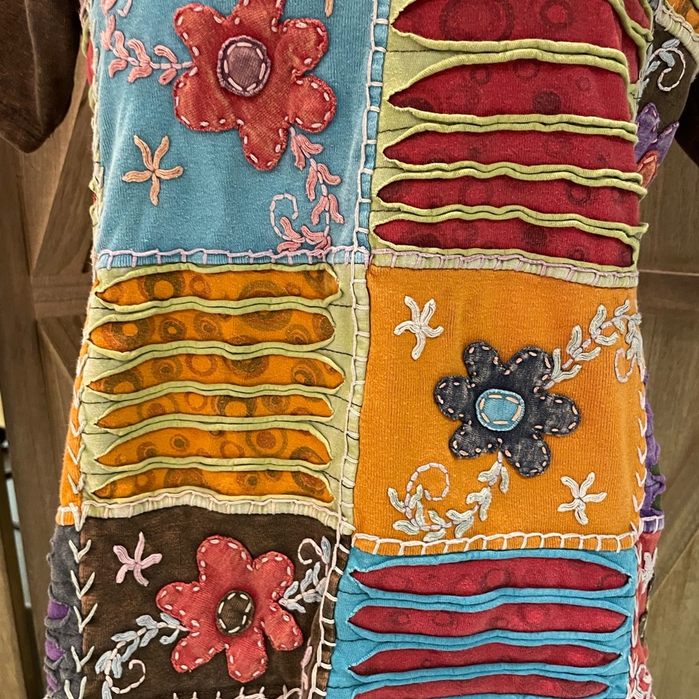 Rising International Multicolor Patchwork Short S… - image 3